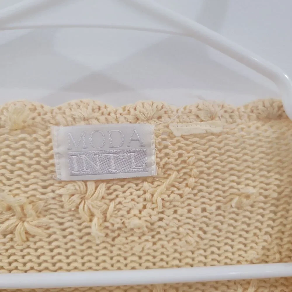 Vintage Moda International Womens Sweater Size 2X Neutral Floral Granny‎ Boho